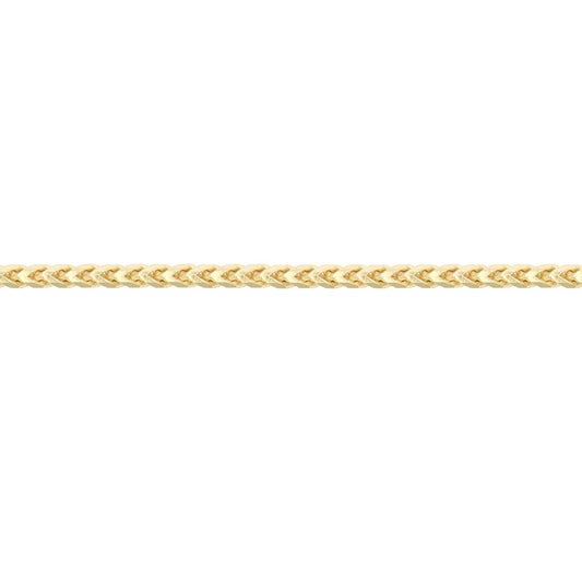9ct Gold  3D Square Curb Franco 1.2mm Pendant Chain Necklace - JCN085B