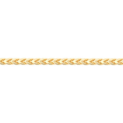9ct Gold  3D Square Curb Franco 1.7mm Pendant Chain Necklace - JCN085C