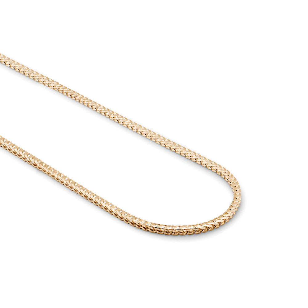 9ct Gold  3D Square Curb Franco 1.7mm Pendant Chain Necklace - JCN085C