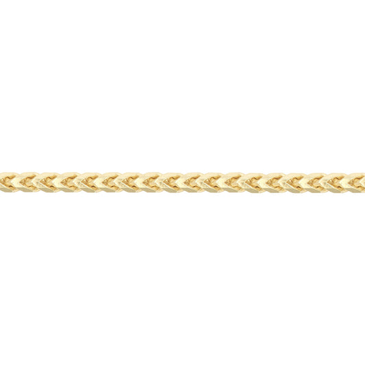 9ct Gold  3D Square Curb Franco 1.7mm Pendant Chain Necklace - JCN085C