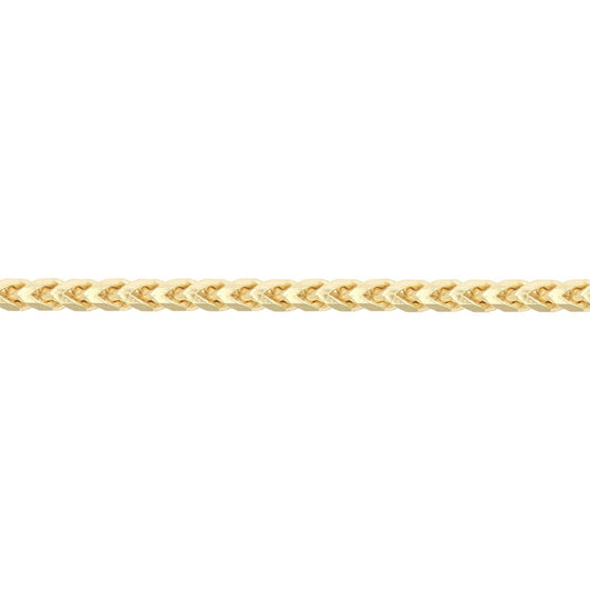 9ct Gold  3D Square Curb Franco 1.7mm Pendant Chain Necklace - JCN085C