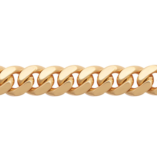9ct Gold  Domed Cuban Curb 12.5mm Chain Link Bracelet 10 inch 25cm - JCN090C