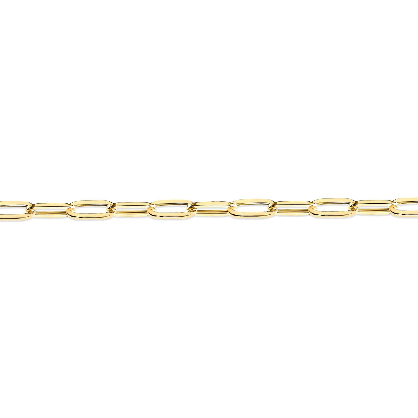 9ct Gold  Oval Pill Paperclip 2.5mm Chain Link Necklace - JCN093B