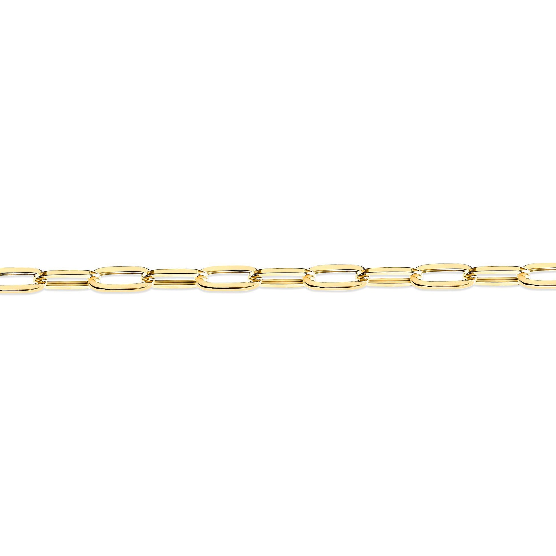 9ct Gold  Oval Pill Paperclip 2.5mm Chain Link Necklace - JCN093B