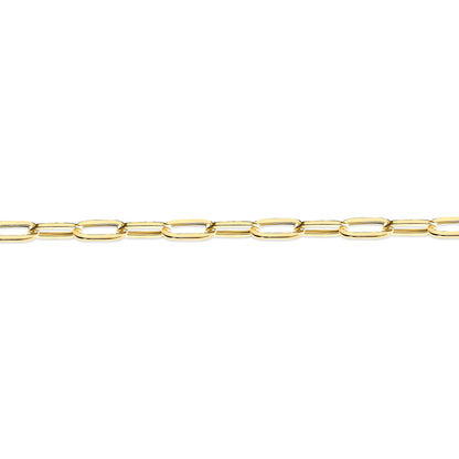 9ct Gold  Oval Pill Paperclip 2.5mm Chain Link Necklace - JCN093B
