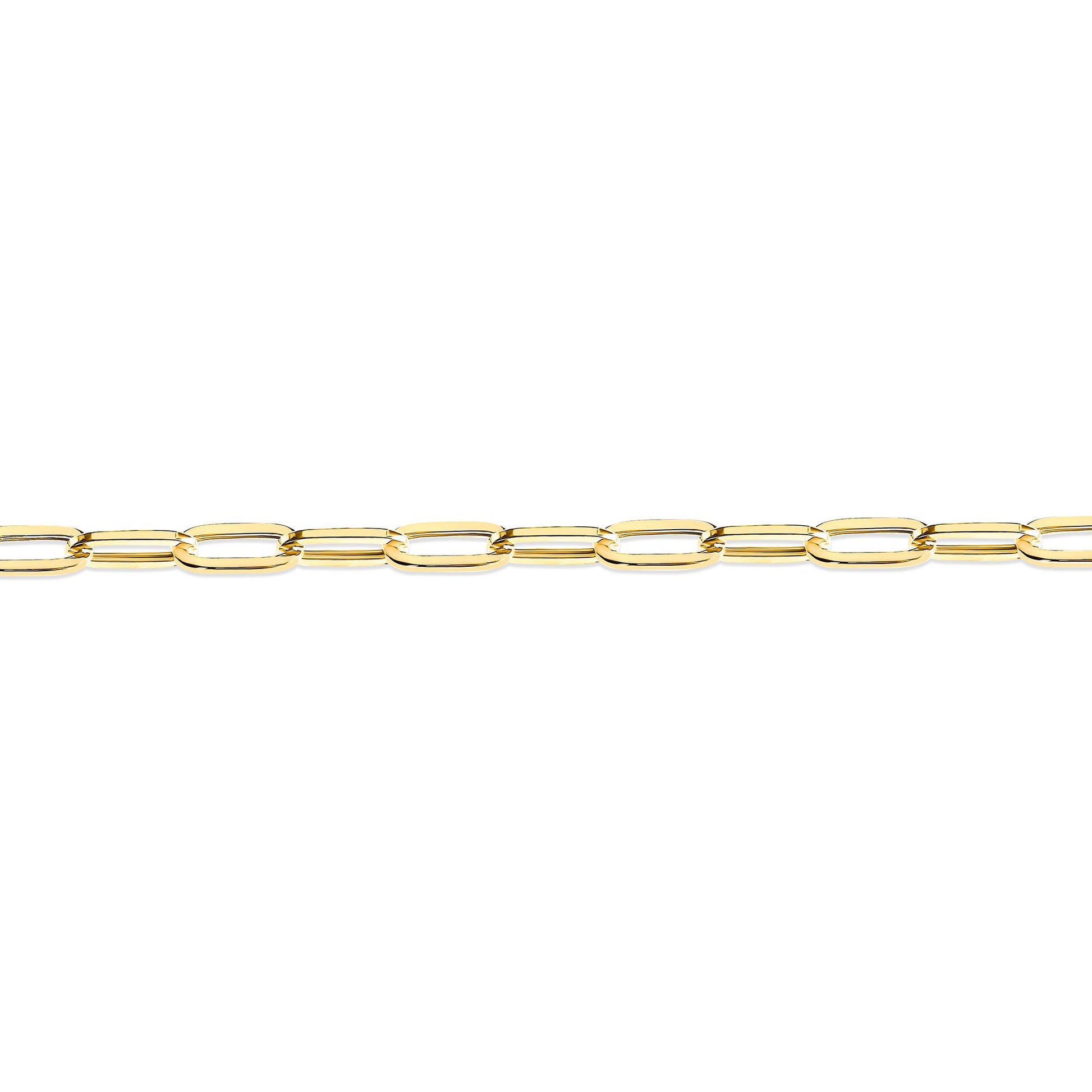 9ct Gold  Oval Pill Paperclip 2.5mm Chain Link Bracelet 7.5inch - JCN093B