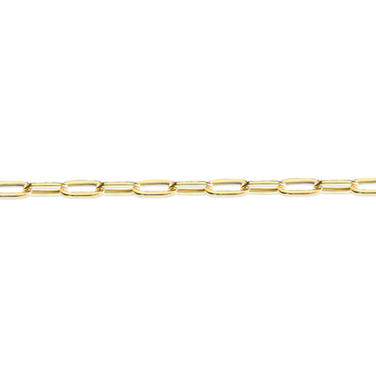 9ct Gold  Oval Pill Paperclip 2.5mm Chain Link Bracelet 7.5inch - JCN093B