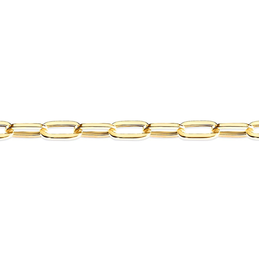 9ct Gold  Flat Oval Paperclip 3.5mm Chain Link Necklace - JCN093C