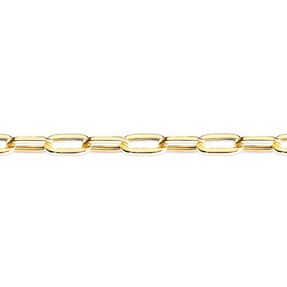 9ct Gold  Flat Oval Paperclip 3.5mm Chain Link Necklace - JCN093C