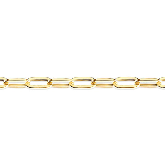 9ct Gold  Flat Oval Paperclip 3.5mm Chain Link Necklace - JCN093C