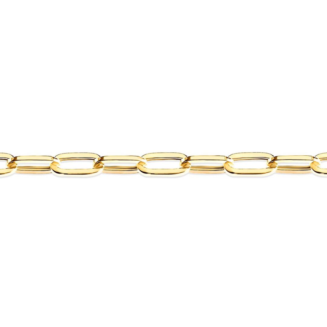 9ct Gold  Flat Oval Paperclip 3.5mm Chain Link Bracelet 7.5 inch - JCN093C