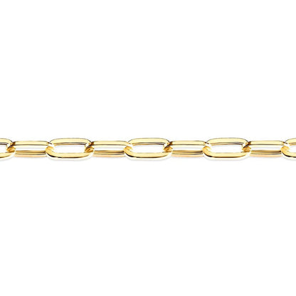 9ct Gold  Flat Oval Paperclip 3.5mm Chain Link Bracelet 7.5 inch - JCN093C
