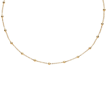 9ct Gold  Ball and Chain 1.8mm Station Bracelet, 7.5 inch 19cm - JCN094