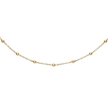 9ct Gold  Ball and Chain 1.8mm Station Necklace - JCN094