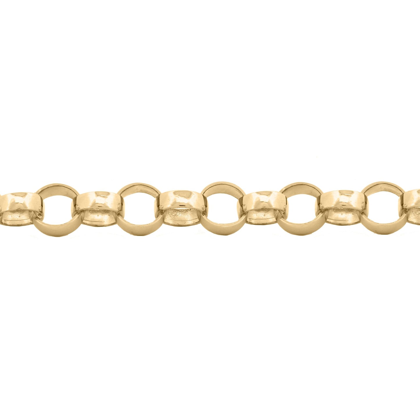9ct Gold  Belcher 9.3mm Chain Link Bracelet, 8.5 inch 21cm - JCN100A