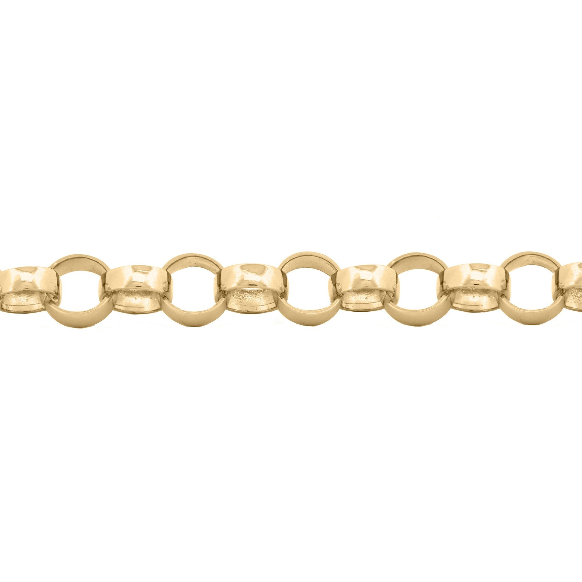 9ct Gold  Belcher 9.3mm Chain Link Bracelet, 8.5 inch 21cm - JCN100A