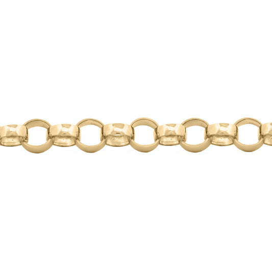 9ct Gold  Belcher 9.3mm Chain Link Bracelet, 8.5 inch 21cm - JCN100A