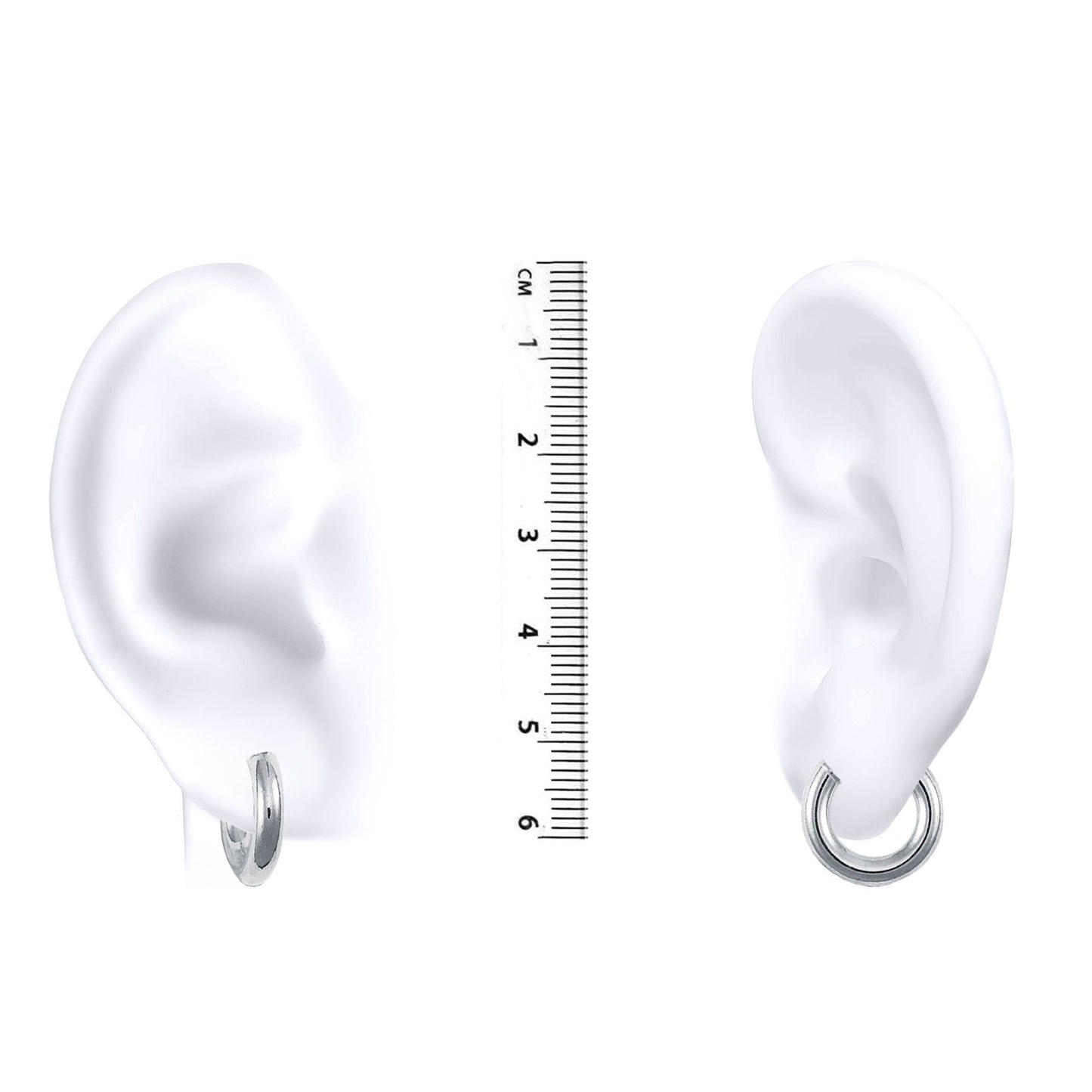 Ladies 9ct White Gold  Polished 3mm Hoop Earrings 16mm - JER126