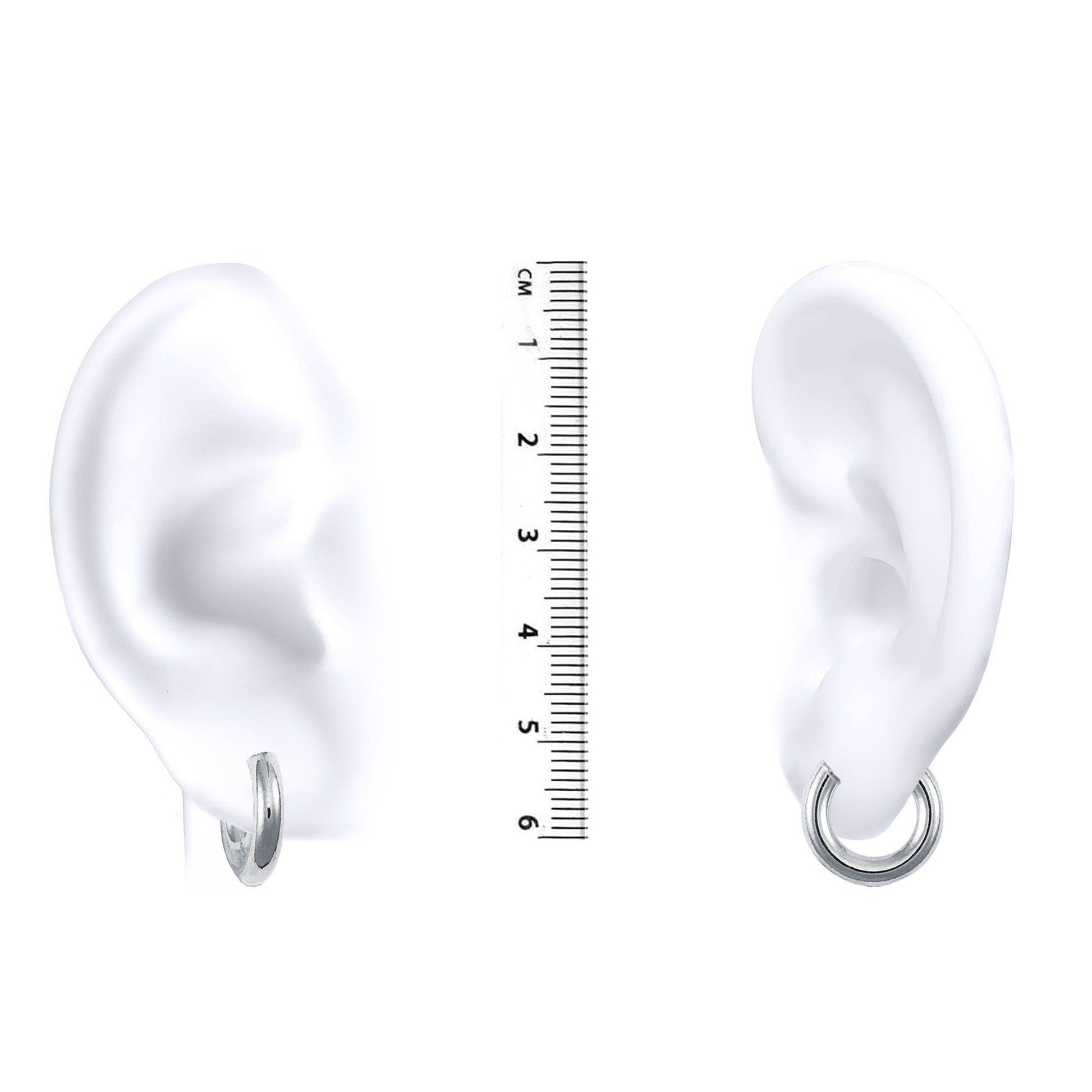 Ladies 9ct White Gold  Polished 3mm Hoop Earrings 16mm - JER126