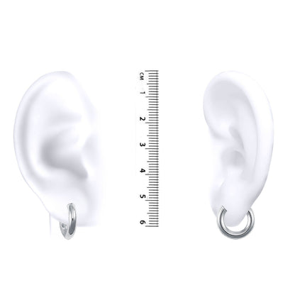 Ladies 9ct White Gold  Polished 3mm Hoop Earrings 16mm - JER126