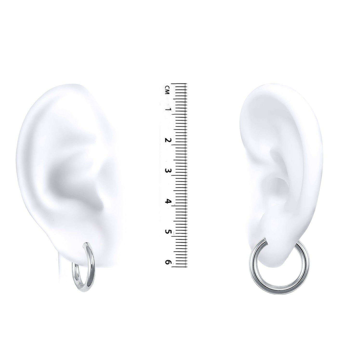 Ladies 9ct White Gold  Polished 3mm Hoop Earrings 20mm - JER127