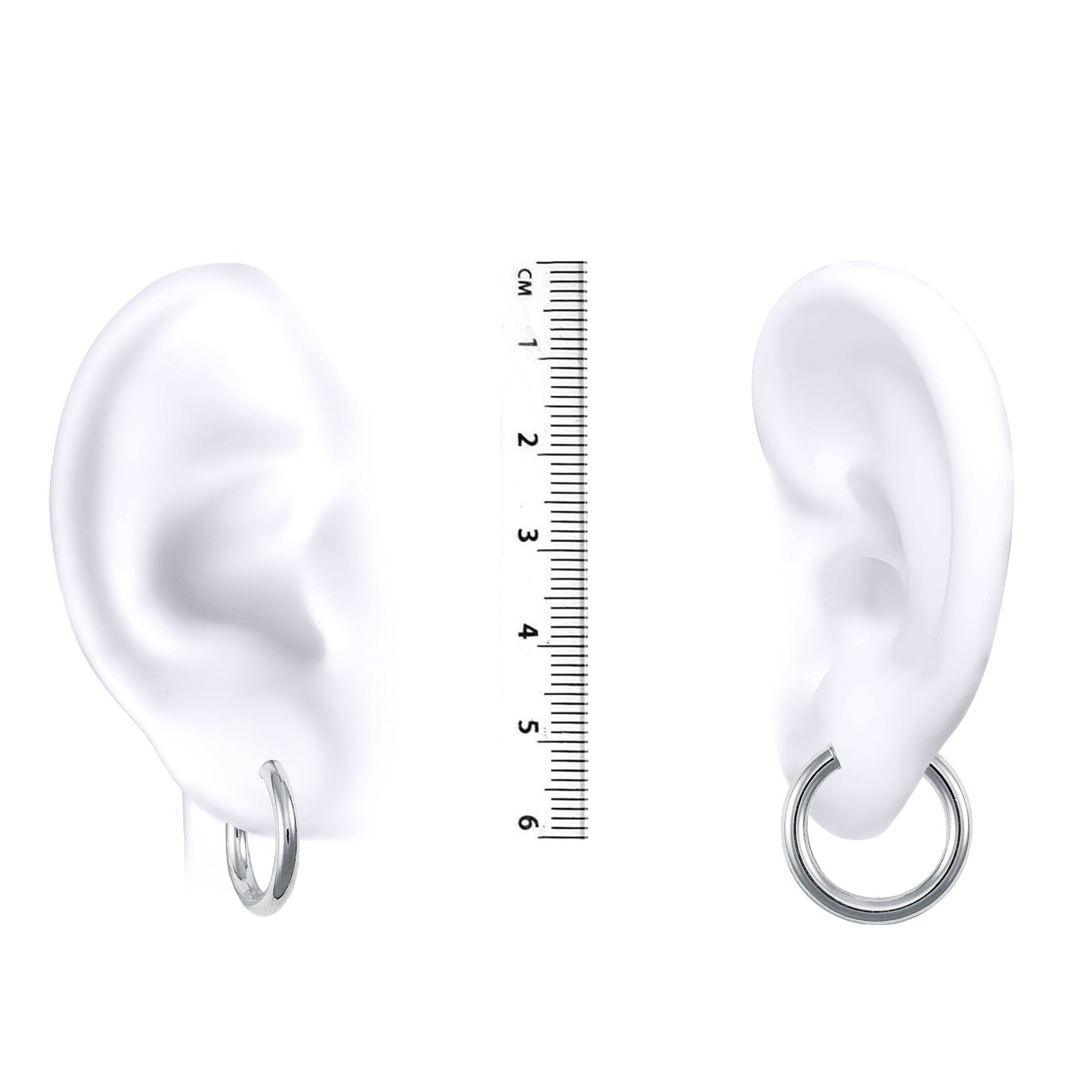 Ladies 9ct White Gold  Polished 3mm Hoop Earrings 20mm - JER127