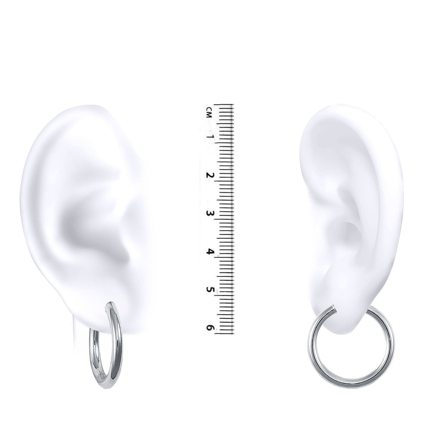 Ladies 9ct White Gold  Polished 3mm Hoop Earrings 25mm - JER128