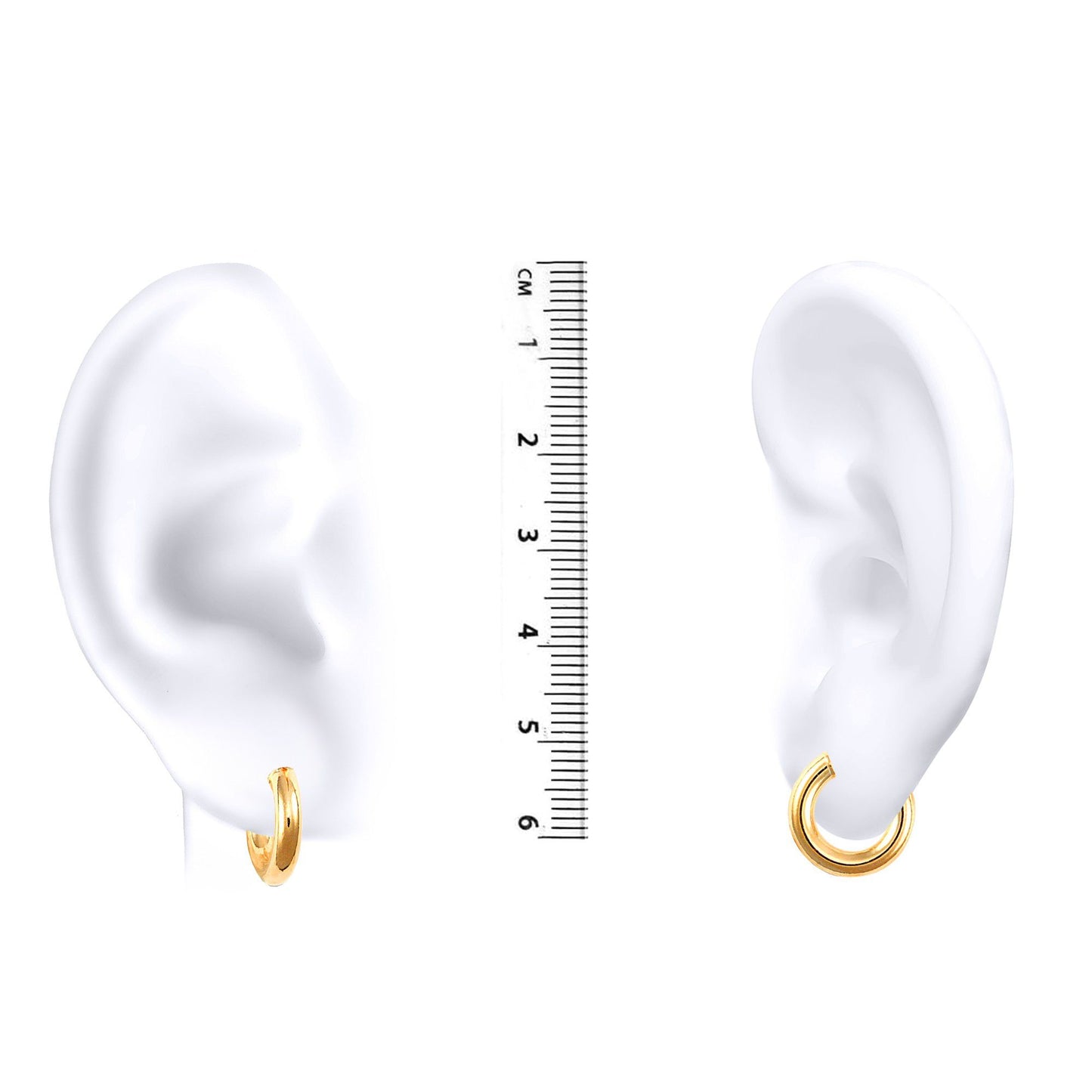 Ladies 9ct Gold  Polished 3mm Hoop Earrings 14mm - JER179A