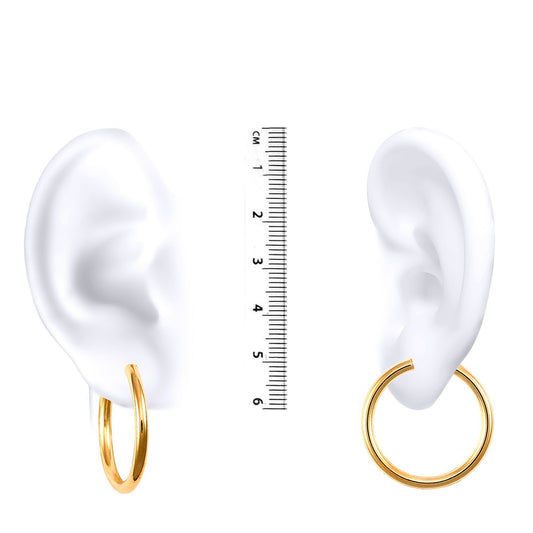 Ladies 9ct Gold  Polished 3mm Hoop Earrings 30mm - JER179B