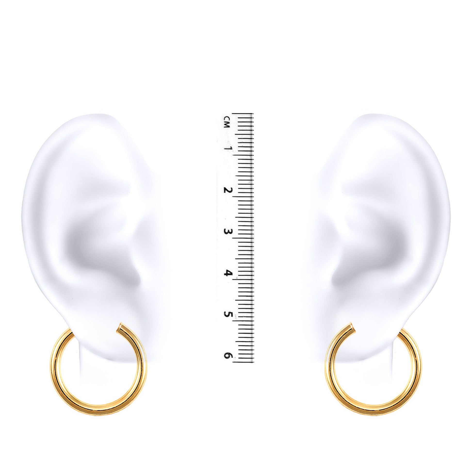 Ladies 9ct Gold  Polished 3mm Hoop Earrings 25mm - JER179