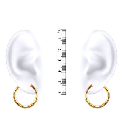 Ladies 9ct Gold  Polished 3mm Hoop Earrings 25mm - JER179