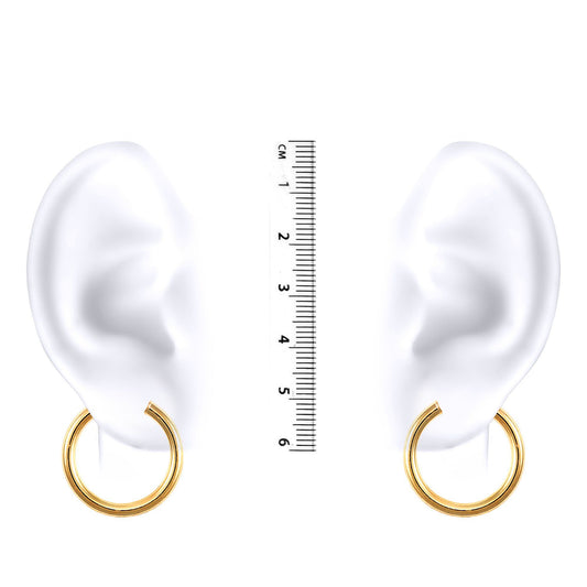 Ladies 9ct Gold  Polished 3mm Hoop Earrings 25mm - JER179
