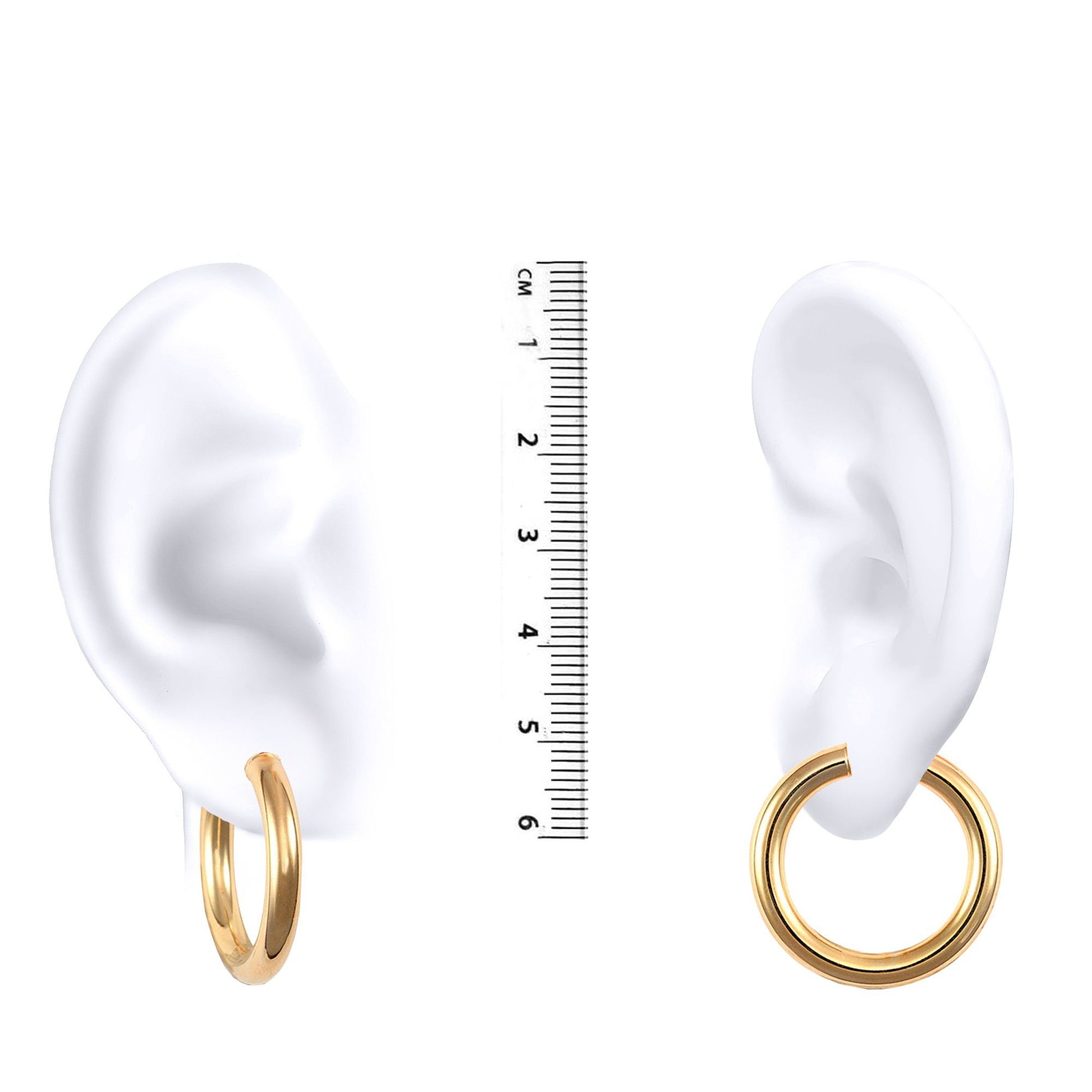 Ladies 9ct Gold  Polished 4mm Hoop Earrings 27mm - JER181