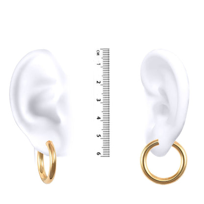 Ladies 9ct Gold  Polished 4mm Hoop Earrings 27mm - JER181