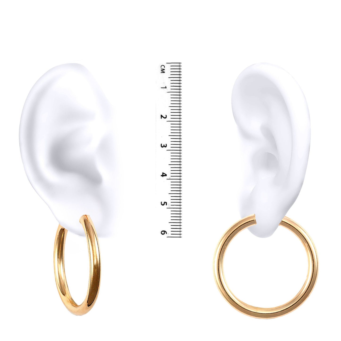 Ladies 9ct Gold  Polished 4mm Hoop Earrings 38mm - JER182