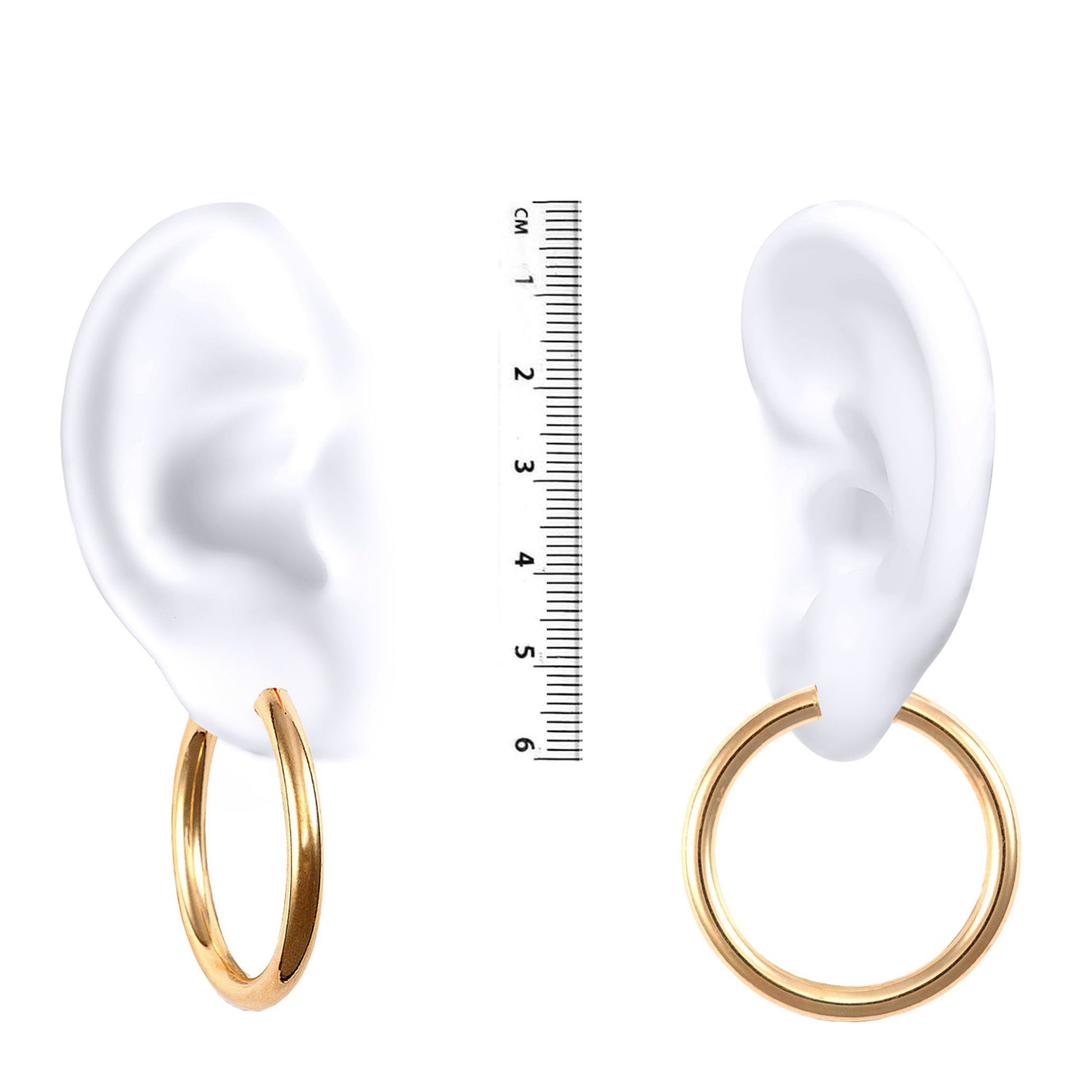 Ladies 9ct Gold  Polished 4mm Hoop Earrings 38mm - JER182