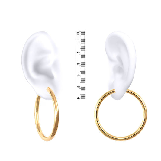 Ladies 9ct Gold  Polished 4mm Hoop Earrings 48mm - JER183