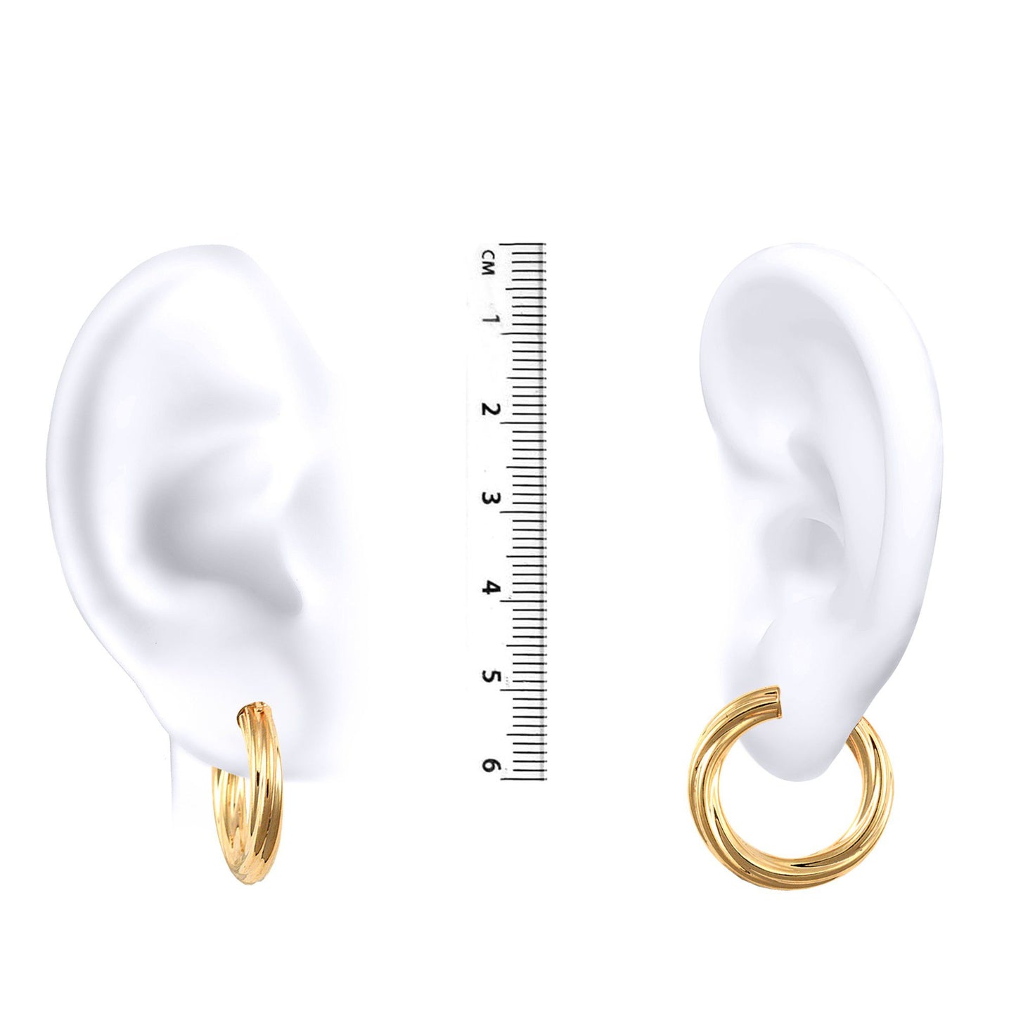 Ladies 9ct Gold  Twisted 4mm Hoop Earrings 23mm - JER201