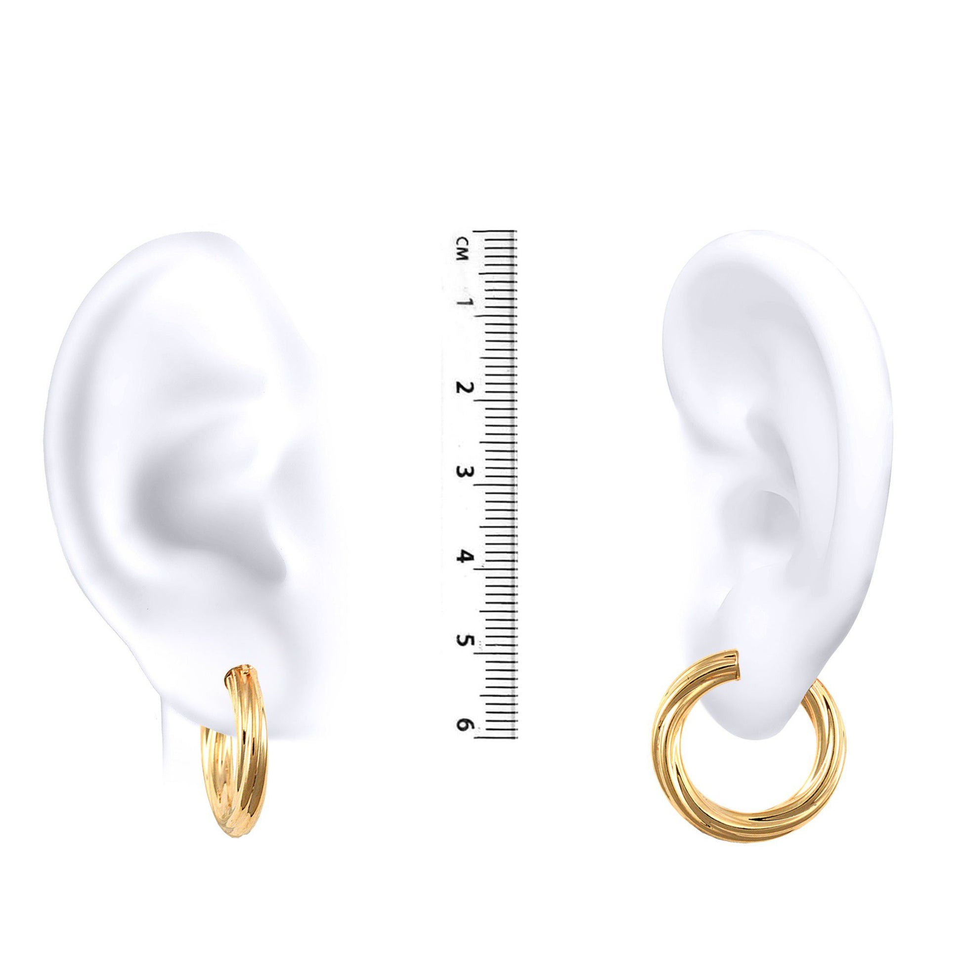 Ladies 9ct Gold  Twisted 4mm Hoop Earrings 23mm - JER201