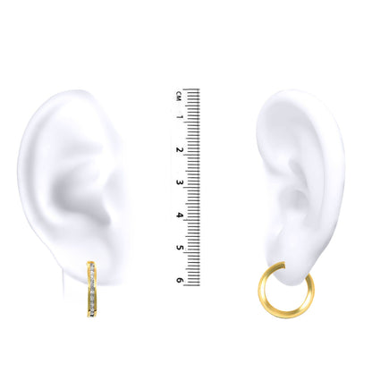 9ct Gold  CZ Eternity 4mm Hoop Earrings 17mm - JER399