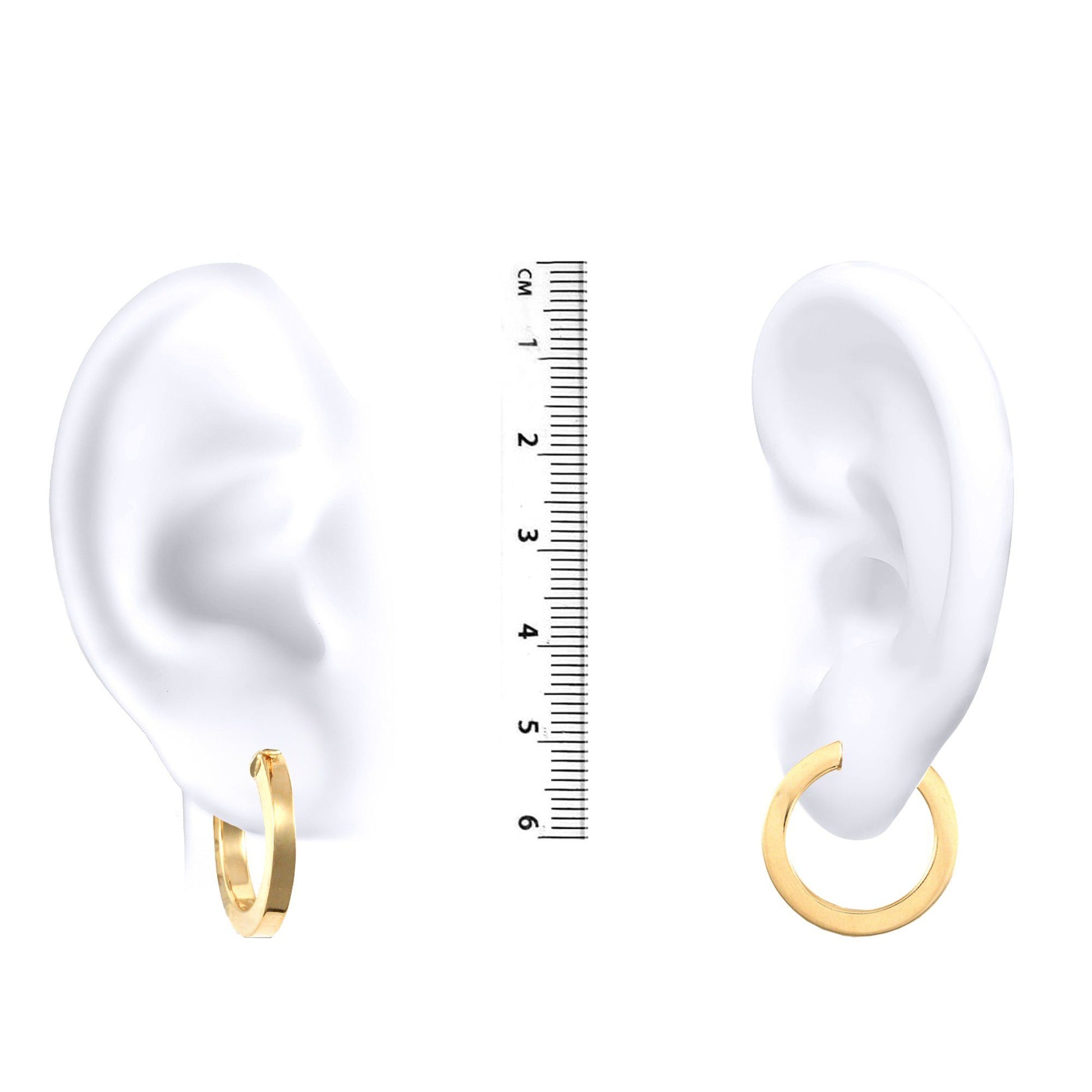 Ladies 9ct Gold  Square Tube 3mm Hoop Earrings 20mm - JER458A