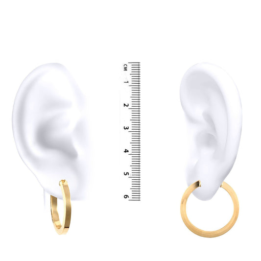 Ladies 9ct Gold  Square Tube 3mm Hoop Earrings 25mm - JER458B