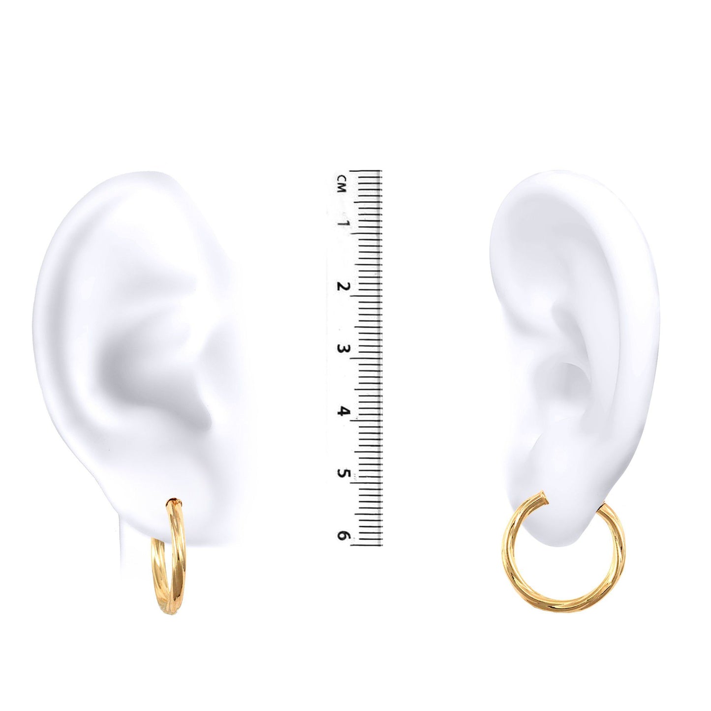 Ladies 9ct Gold  Twisted 2.5mm Hoop Earrings 20mm - JER560B