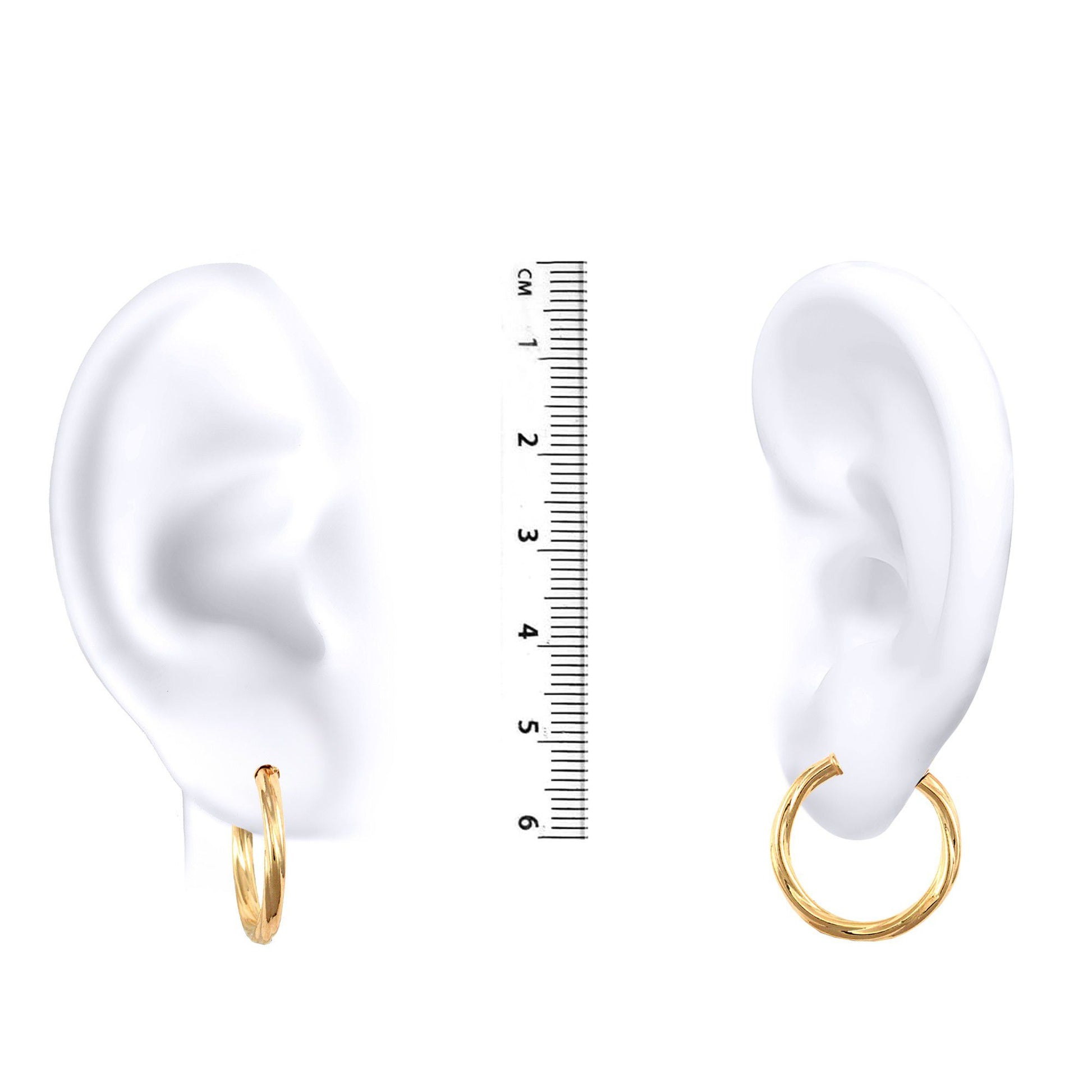 Ladies 9ct Gold  Twisted 2.5mm Hoop Earrings 20mm - JER560B