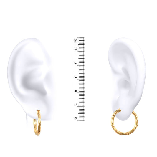 Ladies 9ct Gold  Twisted 2.5mm Hoop Earrings 20mm - JER560B