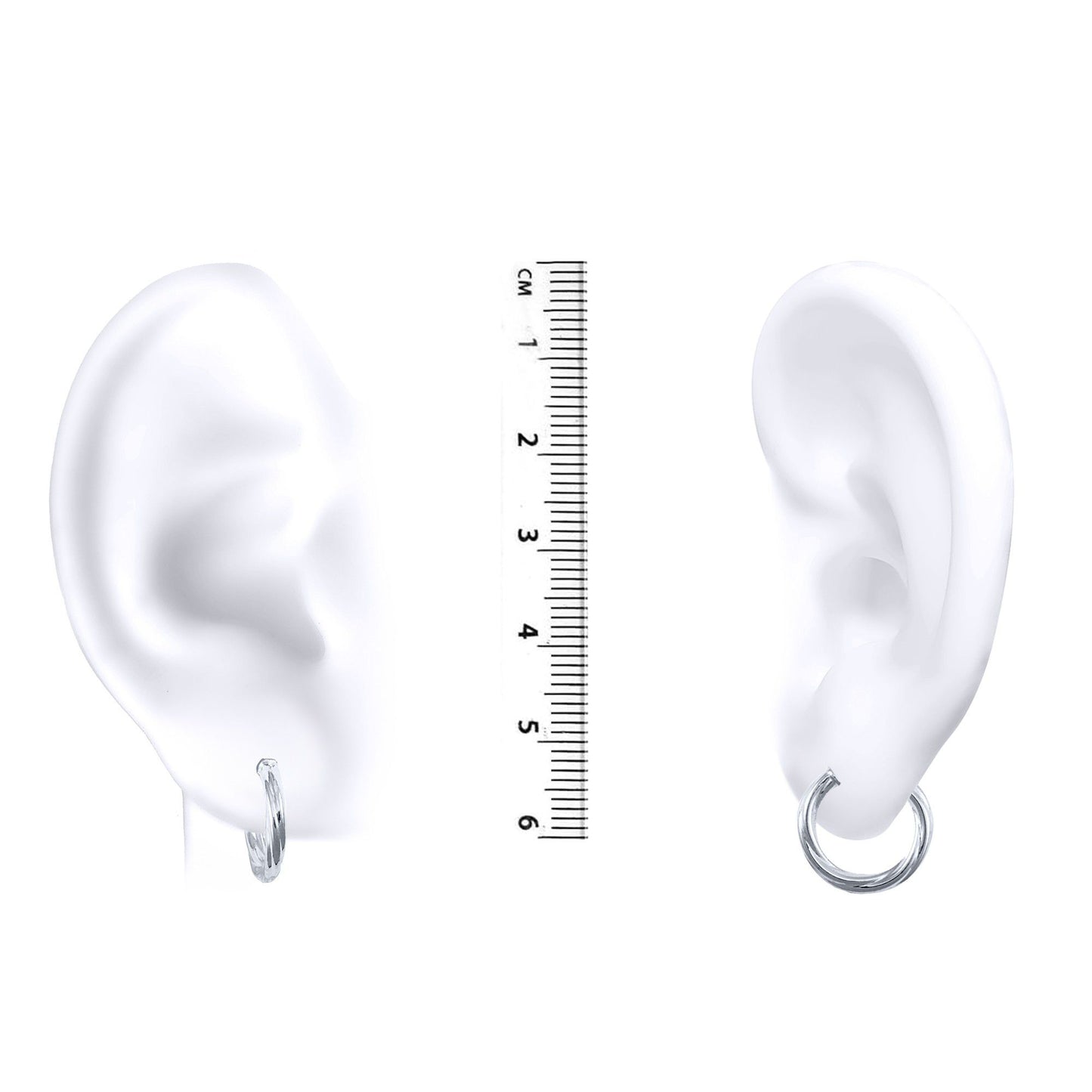 Ladies 9ct White Gold  Twisted 2.5mm Hoop Earrings 13mm - JER561A