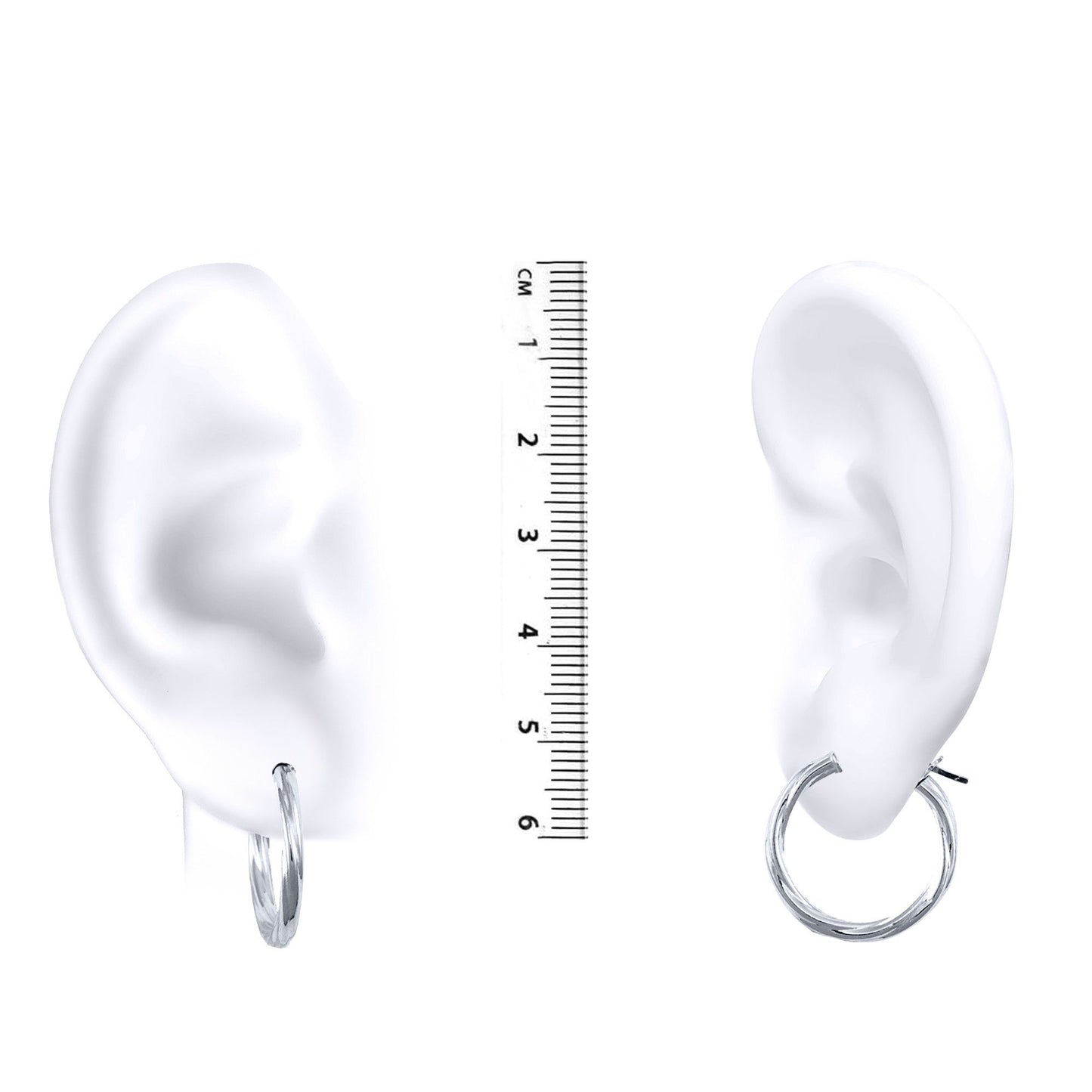 Ladies 9ct White Gold  Twisted 2.5mm Hoop Earrings 20mm - JER561B