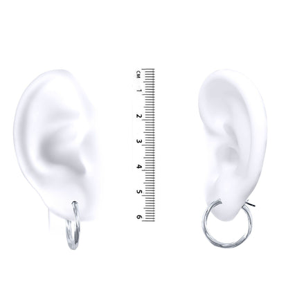 Ladies 9ct White Gold  Twisted 2.5mm Hoop Earrings 20mm - JER561B