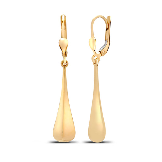 Ladies 9ct Gold  Bomber Blob Drop Earrings - JER780