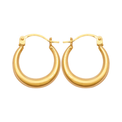 Ladies 9ct Gold  Graduating Crescent Moon Creole Earrings - JER792A